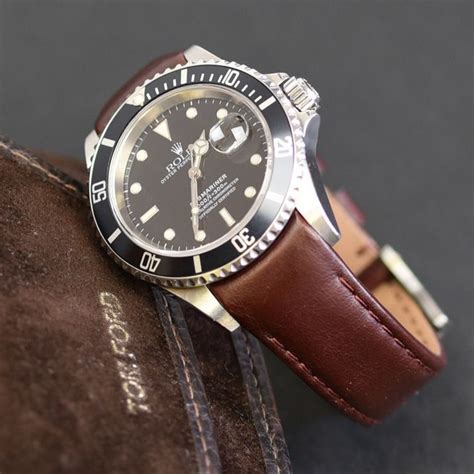 rolex leren band|rolex leather bracelet.